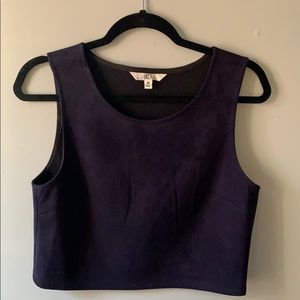 JACK by BB Dakota Faux Suede Navy Crop Top